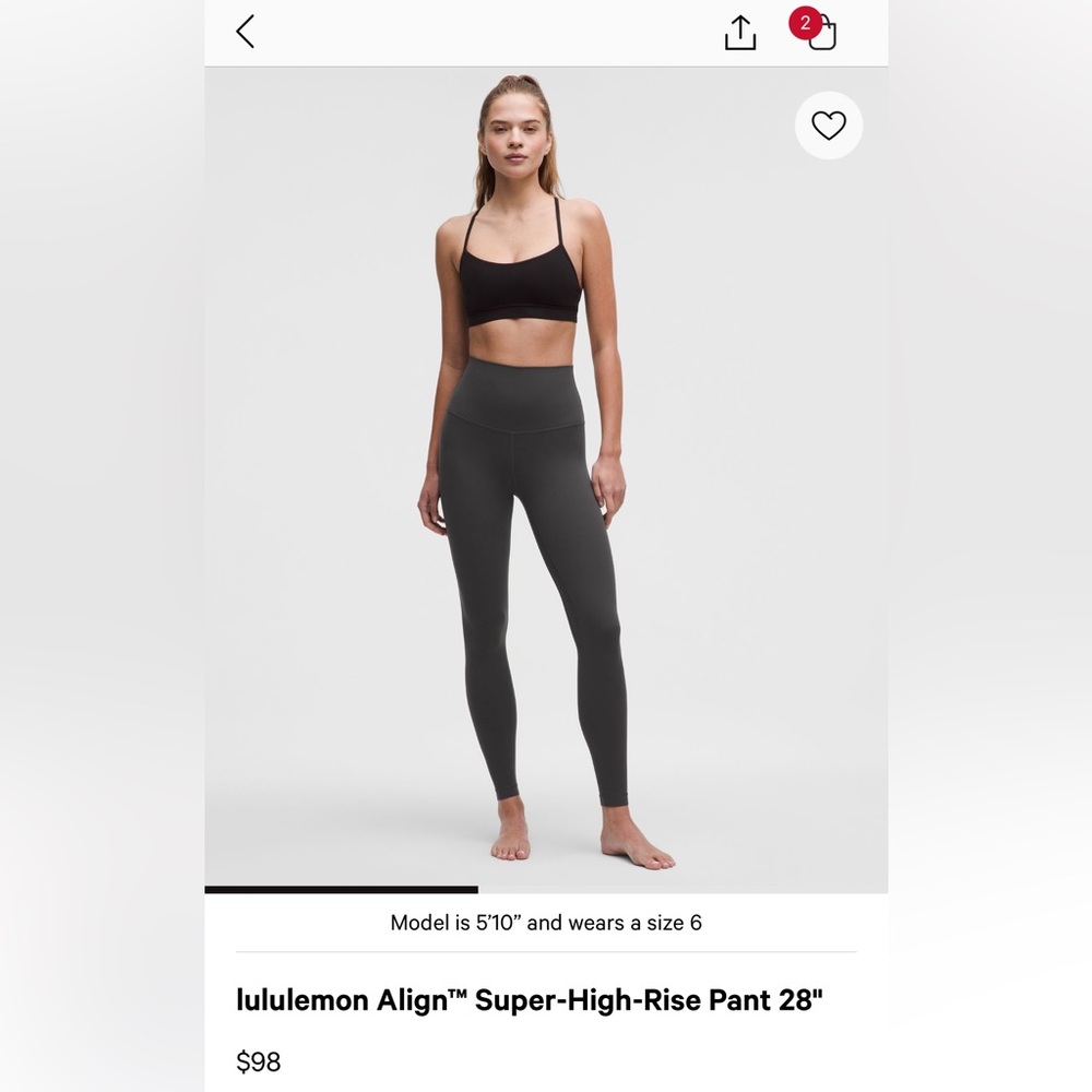 Lululemon Align Super High Waisted 28” Leggings - Graphite Gray